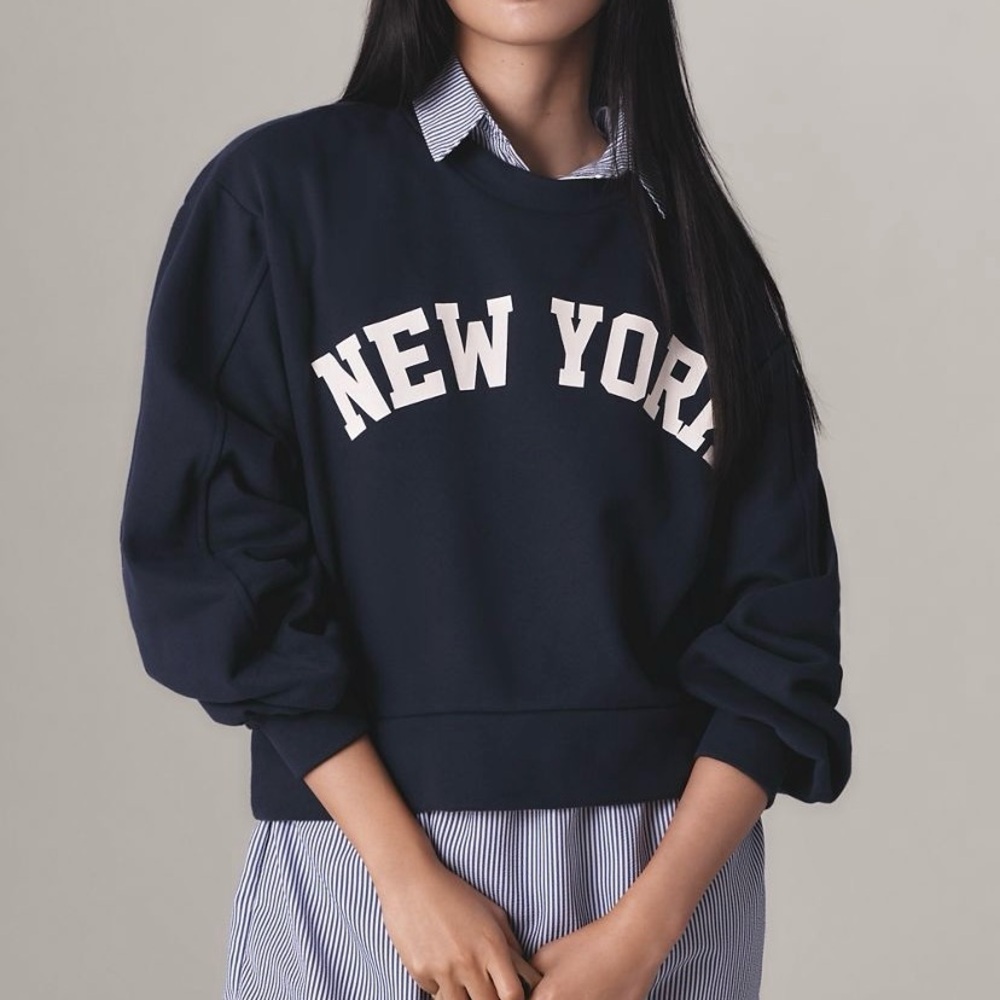 Anthropologie New York Navy Sweatshirt Dress